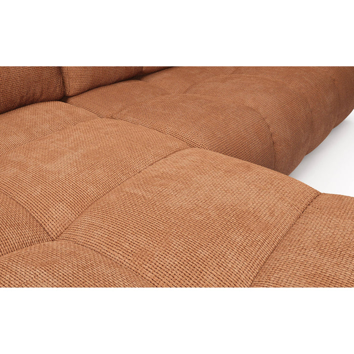 by fonQ Charme Hoekbank Links met Slaapfunctie - Chenille - Terra