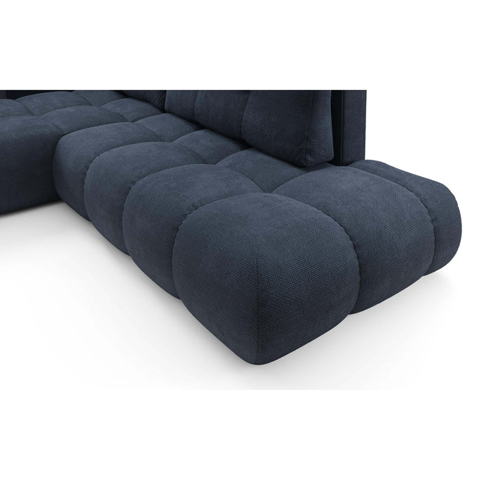 by fonQ Charme Hoekbank Links met Slaapfunctie - Chenille - Marineblauw