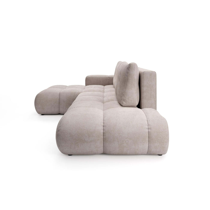 by fonQ Charme Hoekbank Links met Slaapfunctie - Chenille - Greige