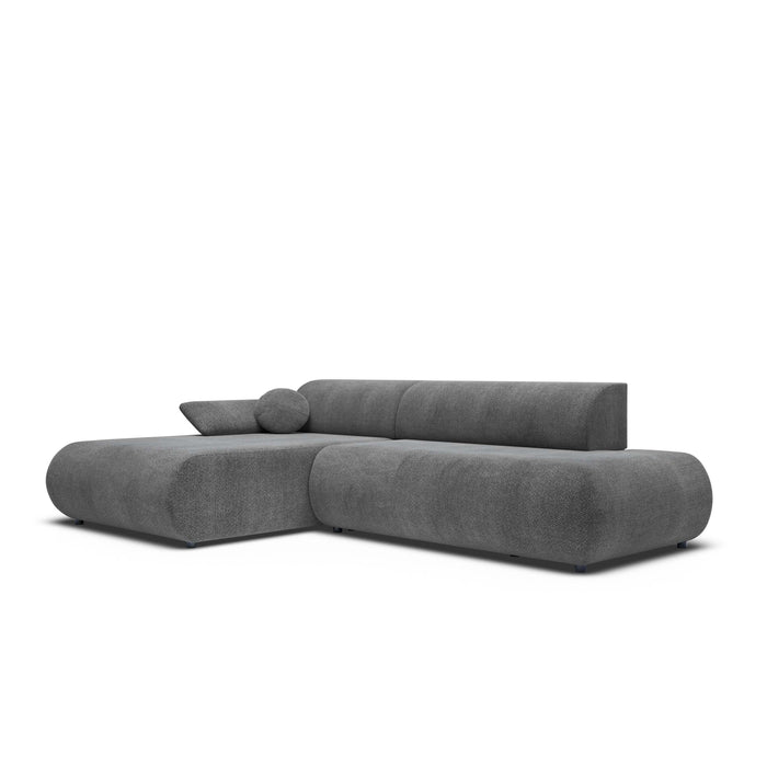 by fonQ Wisp Hoekbank met Chaise Longue Links met Slaapfunctie - Chenille - Antraciet