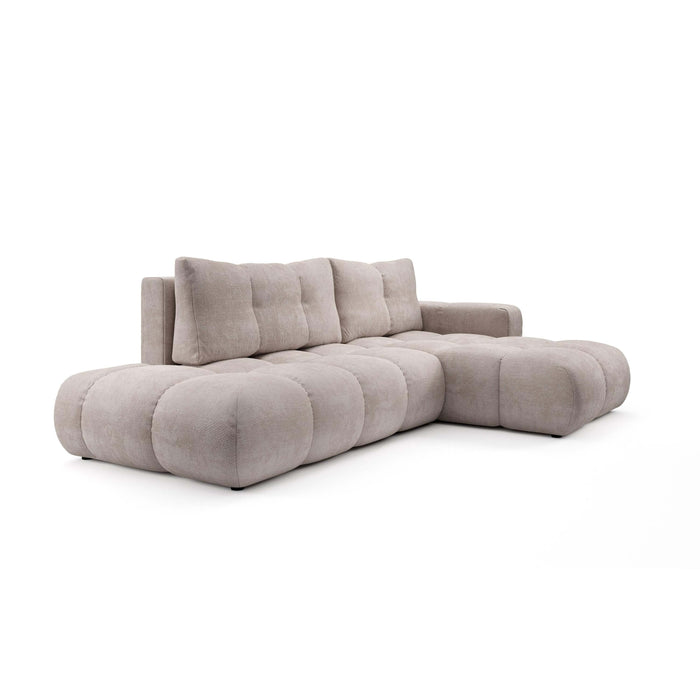 by fonQ Charme Hoekbank Rechts met Slaapfunctie - Chenille - Greige