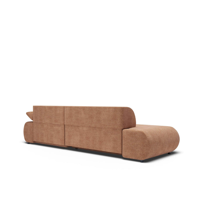 by fonQ Wisp Hoekbank met Chaise Longue Rechts met Slaapfunctie - Chenille - Terra