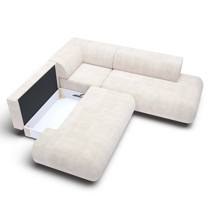 by fonQ Wisp Hoekbank Links/Rechts met Slaapfunctie - Chenille - Greige