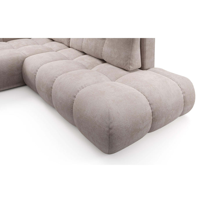 by fonQ Charme Hoekbank Links met Slaapfunctie - Chenille - Greige