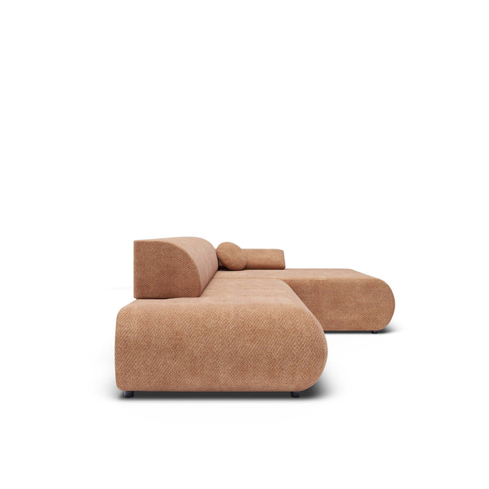 by fonQ Wisp Hoekbank met Chaise Longue Rechts met Slaapfunctie - Chenille - Terra