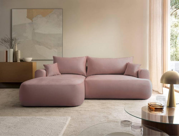 NADUVI Collection Hoekslaapbank Philipa links met opbergvak velvet