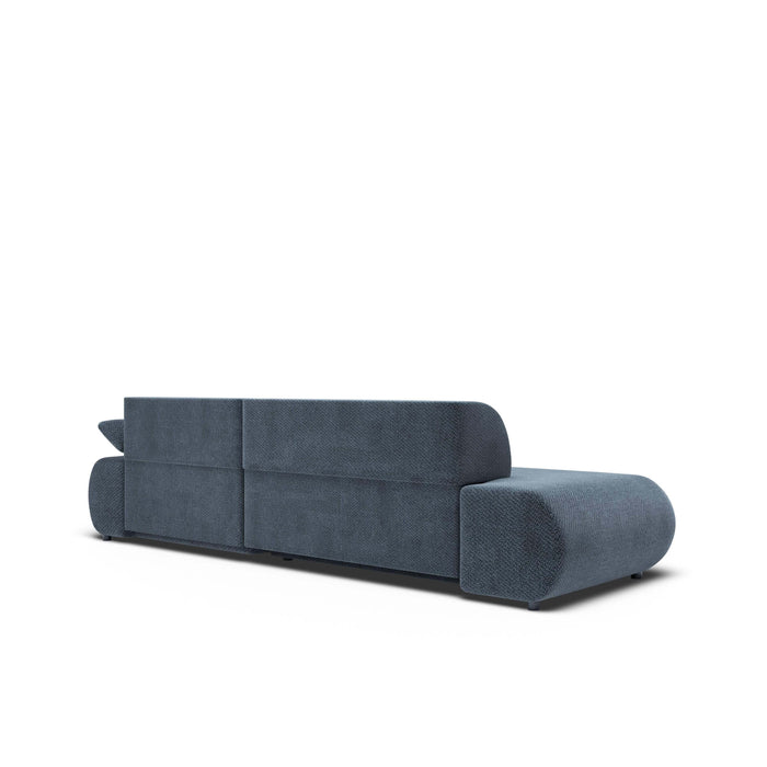 by fonQ Wisp Hoekbank met Chaise Longue Rechts met Slaapfunctie - Chenille - Marineblauw