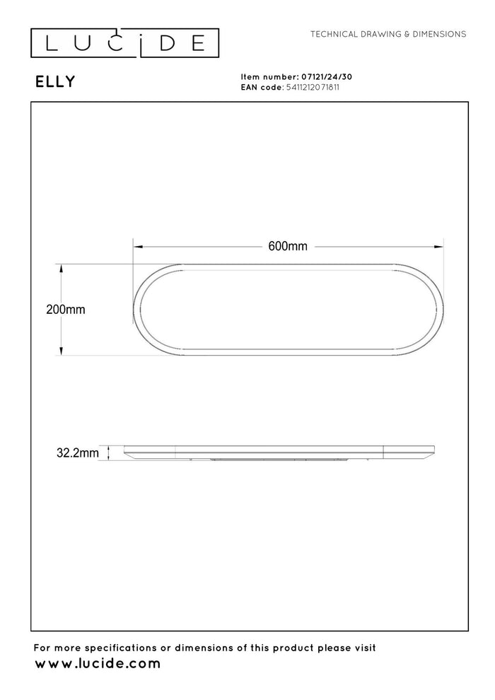 Lucide ELLY Plafonnière - Opaal