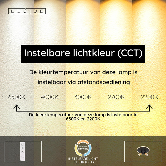 Lucide EVERINA Plafonnière - Zwart