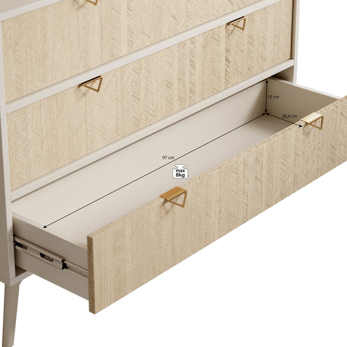 Meubella - Ladekast Essence - Beige - Licht eiken - 106 cm