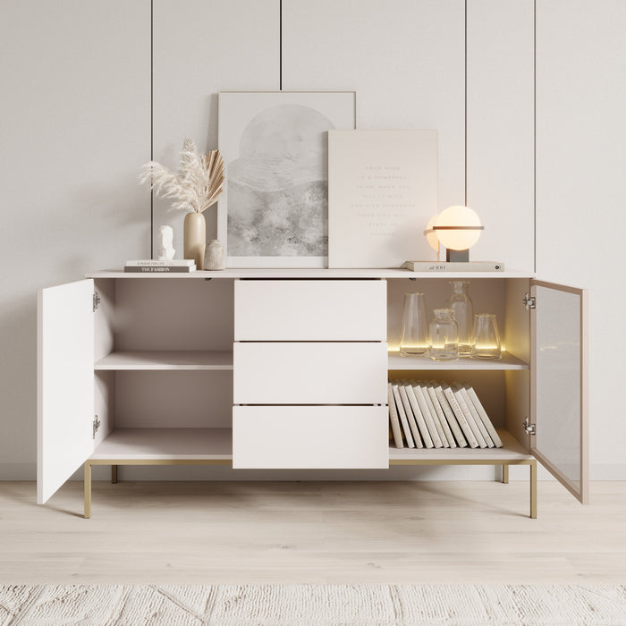 Meubella - Legend 2 - Dressoir - Beige - 153x39x83 cm