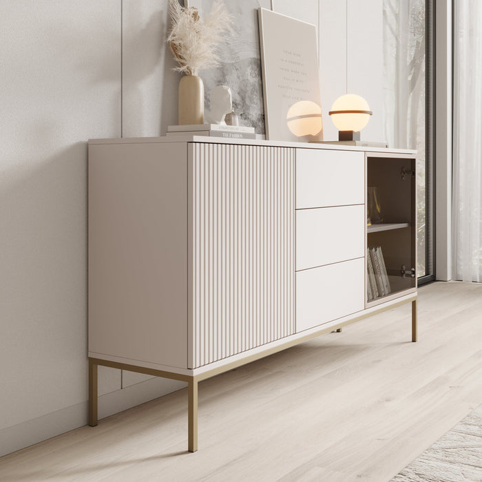 Meubella - Legend 2 - Dressoir - Beige - 153x39x83 cm