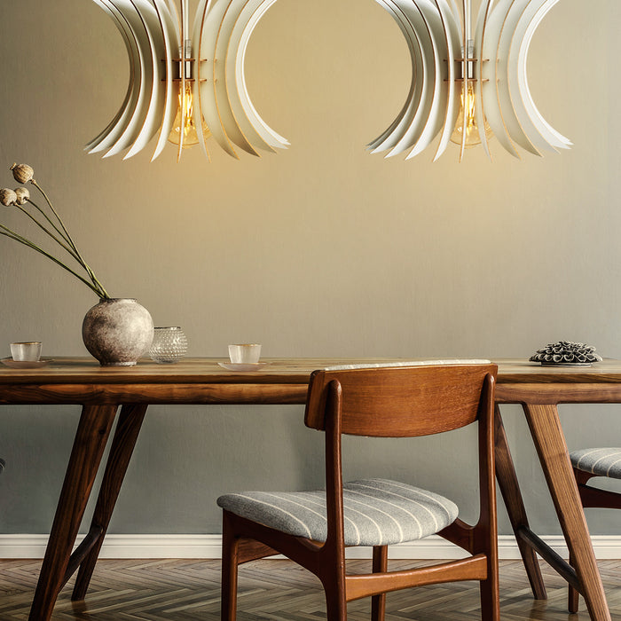 Giga Meubel - Hanglamp Wit Hout - 27x26,5x55cm - Sahip