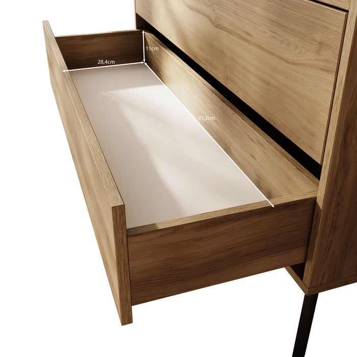 Meubella - Spa - Vitrinekast - Eiken - 100x39x165 cm