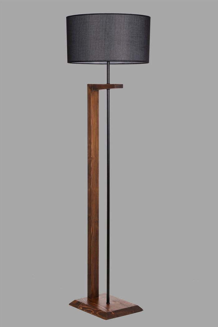 Giga Meubel - Vloerlamp Zwart|Walnoot - 45x45x163cm - Menekse