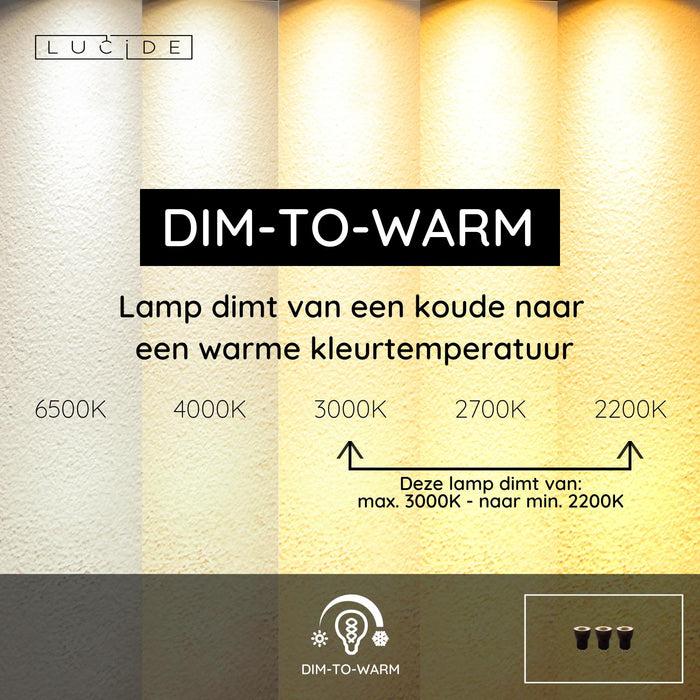 Lucide MR11 * 3 Led lamp - Zwart