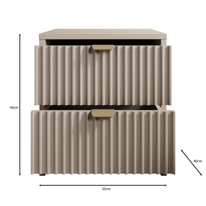 Meubella - Nachtkastje Tavares - Beige - 35 cm