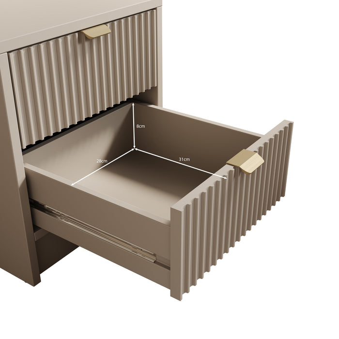 Meubella - Nachtkastje Tavares - Beige - 35 cm