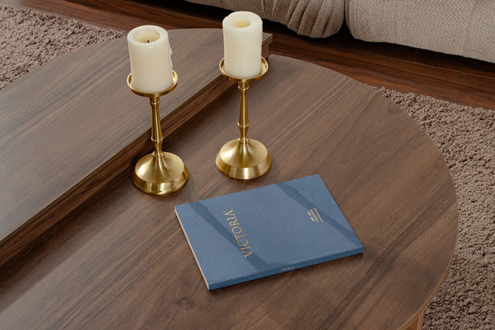 Giga Meubel - Salontafel Walnoot Hout - 90x90x35cm - Orion