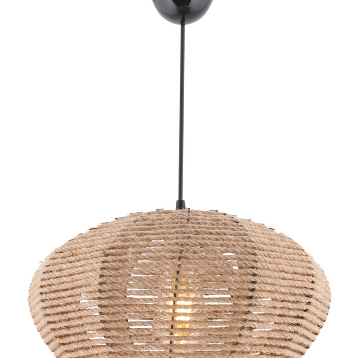 Giga Meubel - Hanglamp Bruin Jute - 35x35x65cm - Ellipse