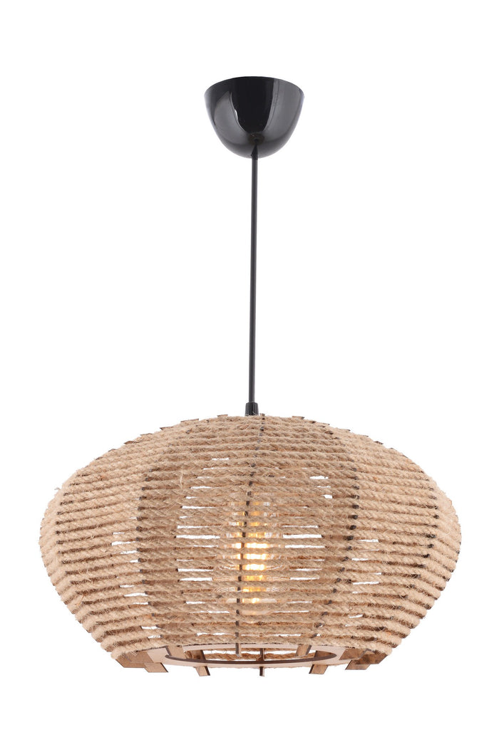Giga Meubel - Hanglamp Bruin Jute - 35x35x65cm - Ellipse