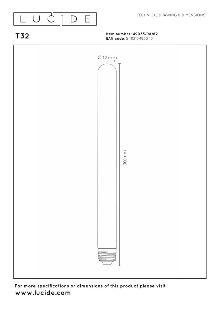 Lucide T32 Filament lamp - Amber