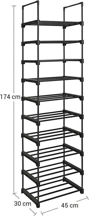 Metalen Schoenenrek met 10 Planken, doe-het-zelf, Standplank, ruimtebesparend, multifunctioneel, Woonkamer, Slaapkamer, Keuken