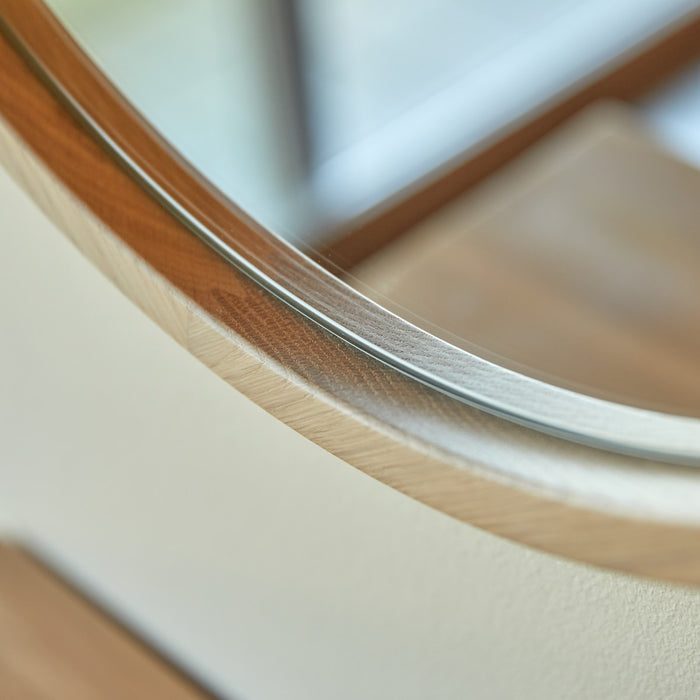 Tikamoon - Ronde massief eiken spiegel 50x50 Fanie