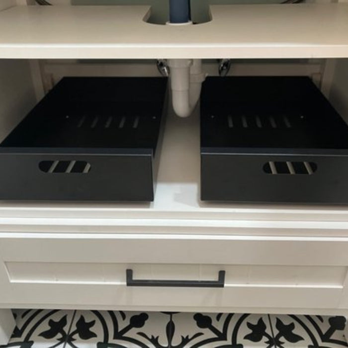 XIVADA Keukenkast organizer - Schuiflade - Aluminium - 25 cm - Zwart