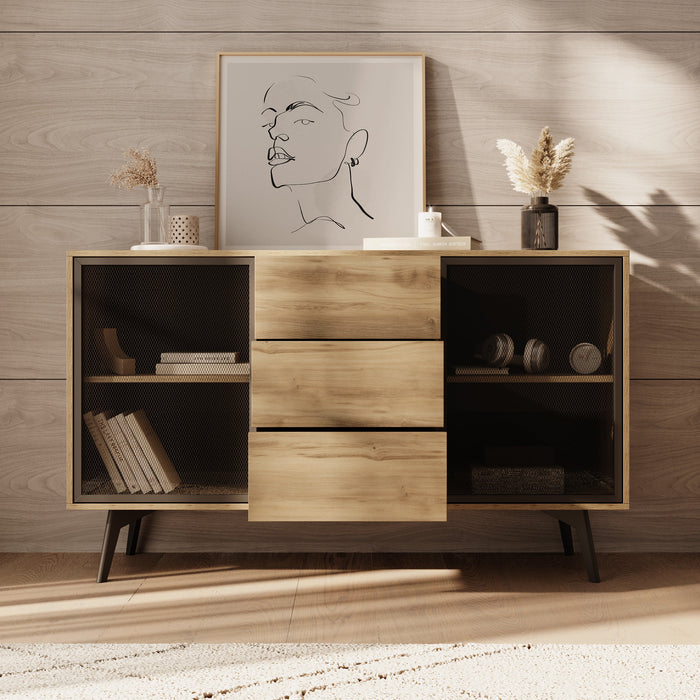 Meubella - Spa - Dressoir - Eiken - 144x39x85 cm