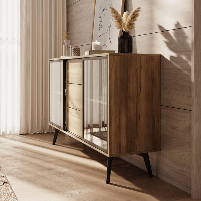 Meubella - Spa - Dressoir - Eiken - 144x39x85 cm