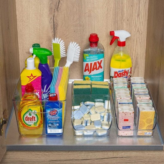 XIVADA Keukenkast Organizer Kato - XL - PET - Transparant - Set van 4