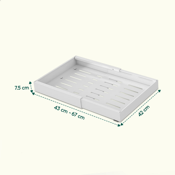 XIVADA Keukenorganizer - Schuiflade - Aluminium - Verstelbaar - Wit