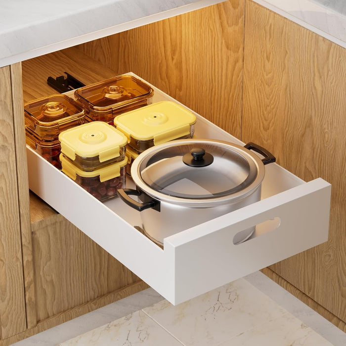 XIVADA Keukenkast organizer - Schuiflade - Aluminium - 30 cm - Wit