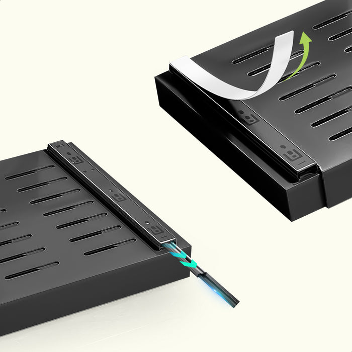 XIVADA Keukenkast organizer - Schuiflade - Aluminium - 35 cm - Zwart