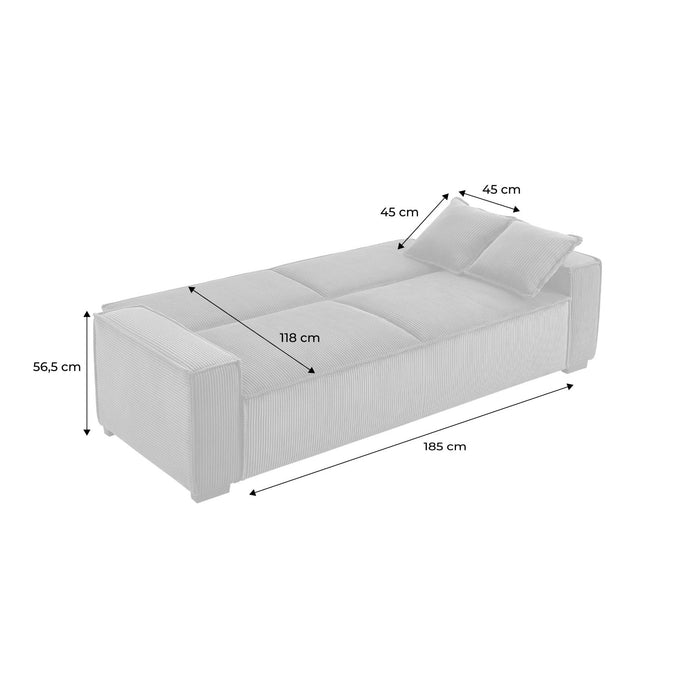 sweeek - 3-zits corduroy slaapbank
