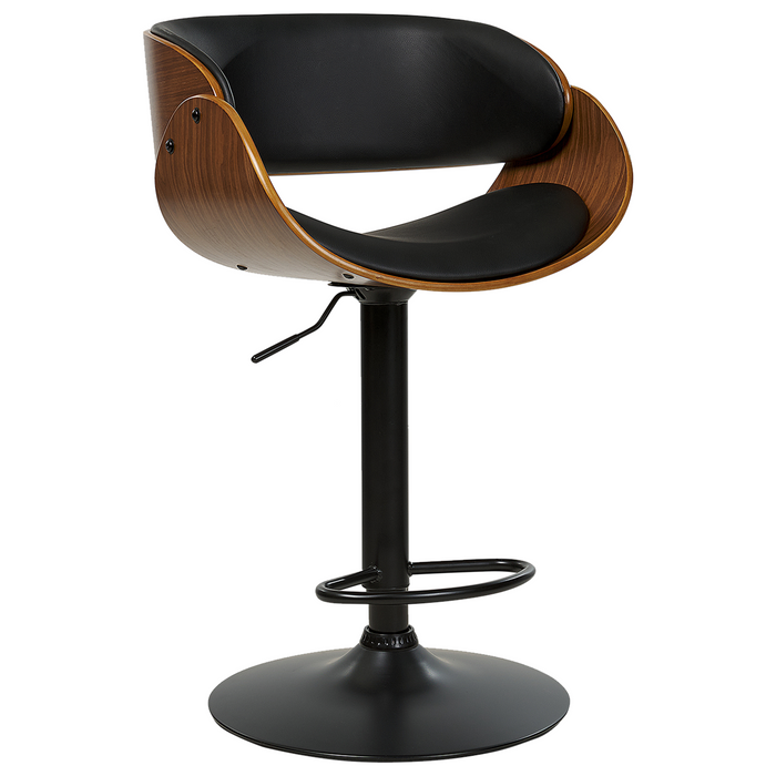 Beliani - BAKU II - Barkruk set van 2 - Donkerbruin|zwart - Kunstleer