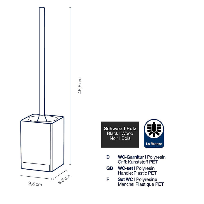 Kela - Wc-borstel Houder, Hout, Zwart - Kela | Cube