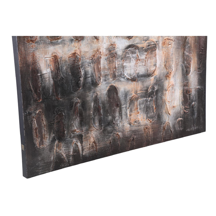 PTMD Xihan Brown Canvas Painted Wallpanel Rough Dark