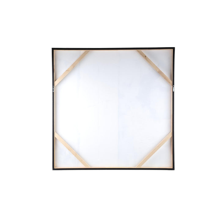 PTMD Jor Black Canvas Circle Painted Wall Panel Square