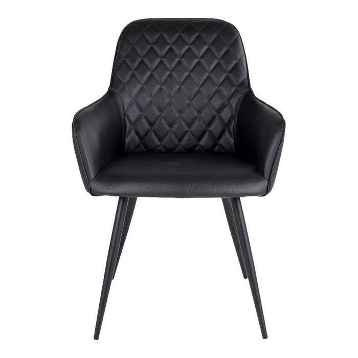 Harbo Dining Chair - Dining Chair, PU leather, black, black legs