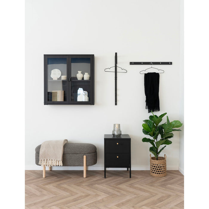 House Nordic Brisbane Zwart | Glas Hangend Wandkast