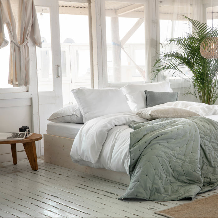 Walra Vintage Satin Dekbedovertrek 240 x 220 cm - Wit