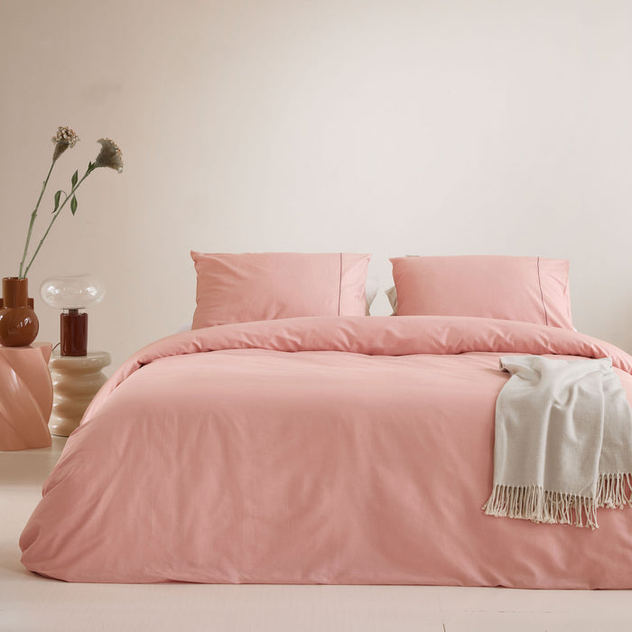 Walra Remade Uni Essence Dekbedovertrek 240 x 220 cm - Roze