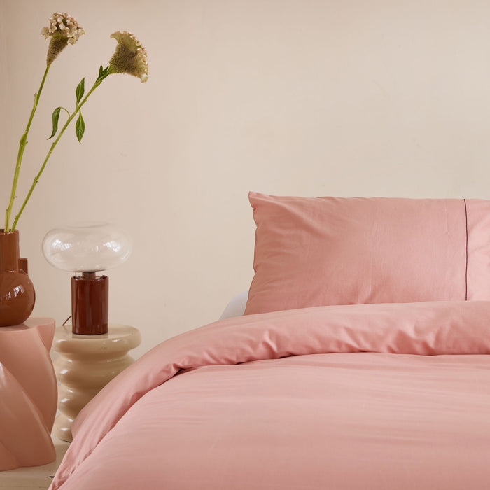 Walra Remade Uni Essence Dekbedovertrek 240 x 220 cm - Roze