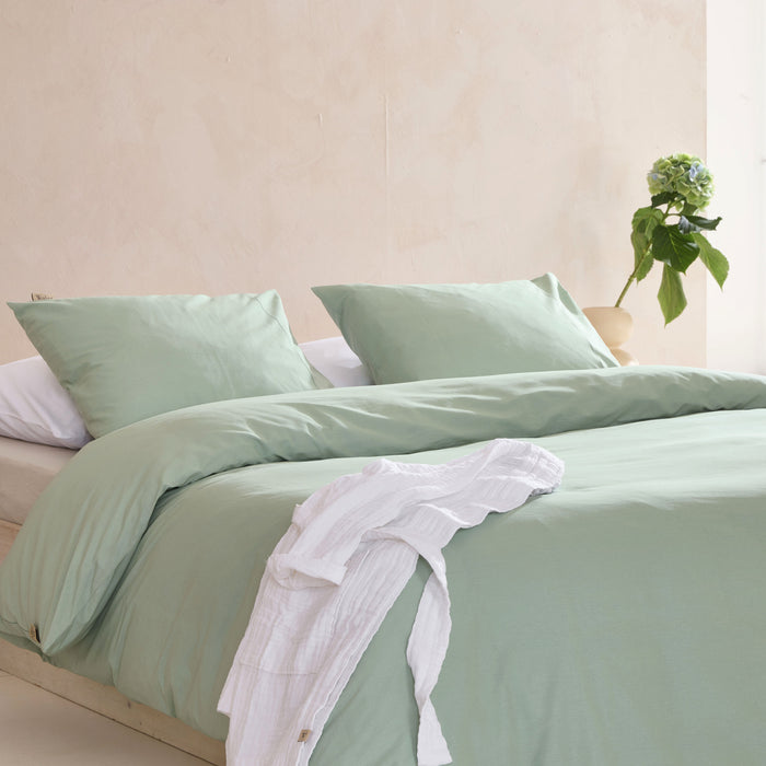 Walra Remade Uni Essence Dekbedovertrek 140 x 220 cm - Groen