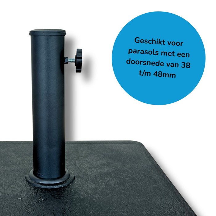 PimXL Parasolvoet vierkant - 43x43 cm - 16kg