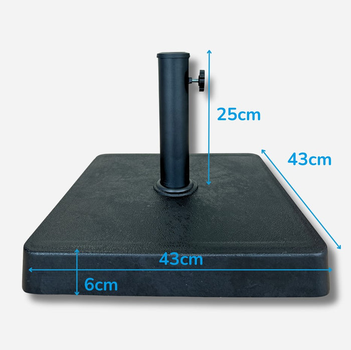 PimXL Parasolvoet vierkant - 43x43 cm - 16kg