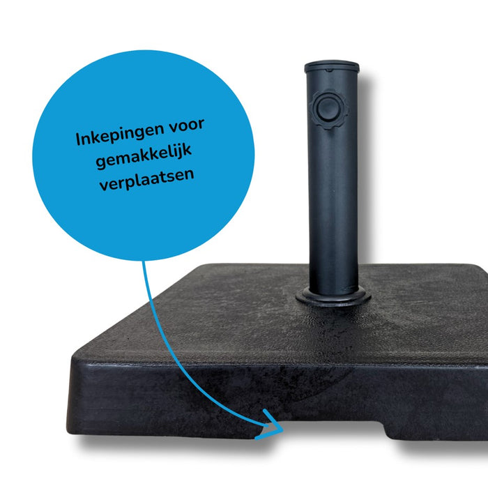 PimXL Parasolvoet vierkant - 43x43 cm - 16kg