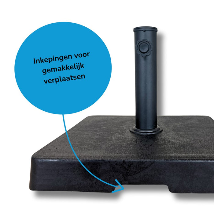 PimXL Parasolvoet vierkant - 43x43 cm - 16kg